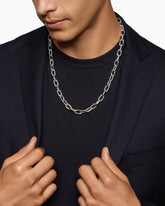 DY Madison® Chain Necklace in Sterling Silver with 18K Yellow Gold, 8.5mm